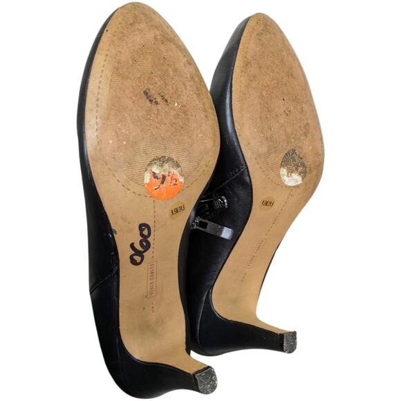 Vince Camuto Booties Womens 9.5 Black Leather Vive Cone Heel Almond Toe Side Zip - Picture 10 of 11